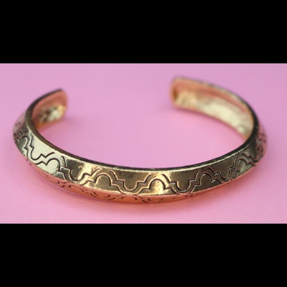 Gold cuff bangle bracelet